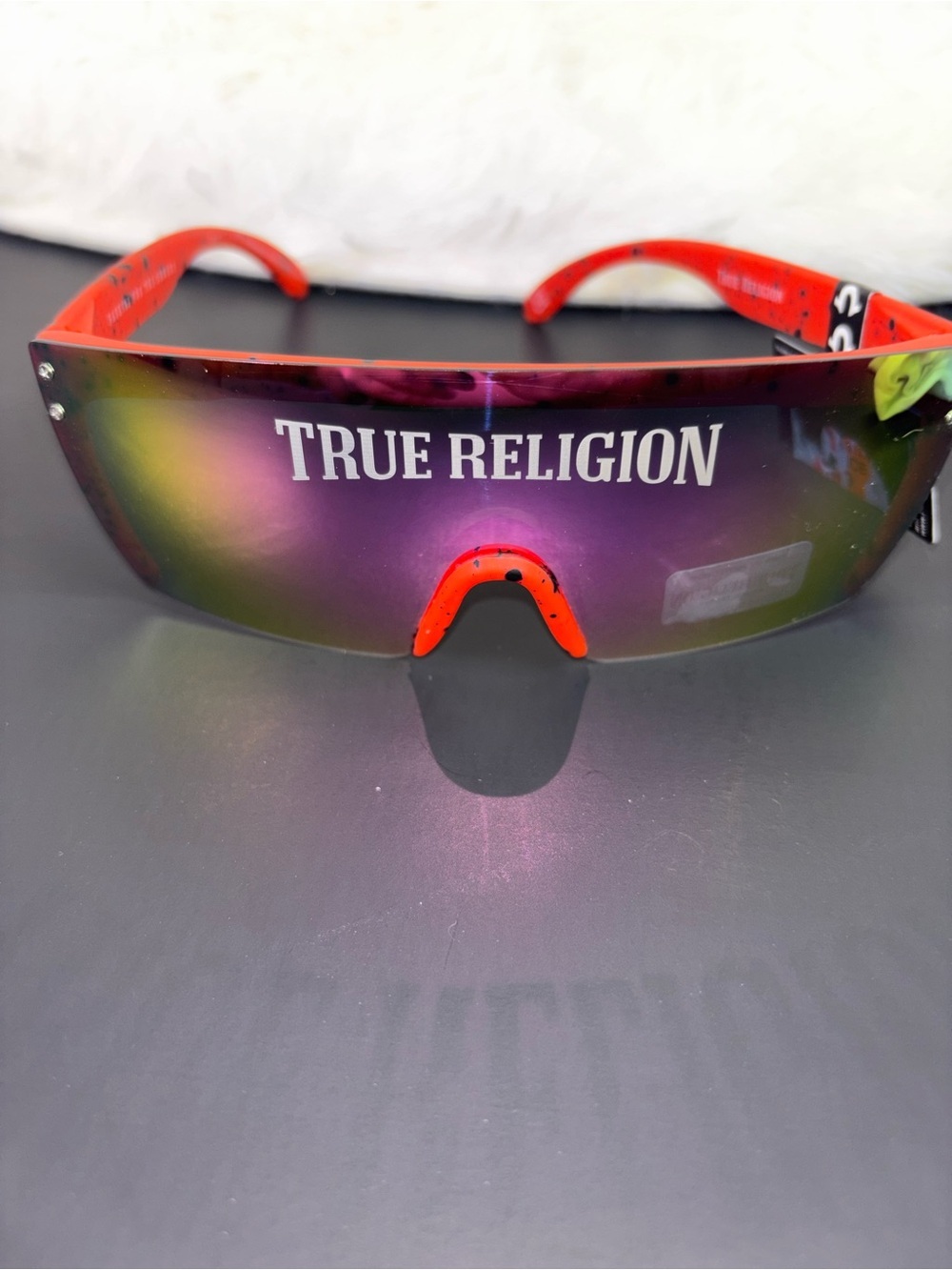 True Religion Red and Black Speckled Sunglasses